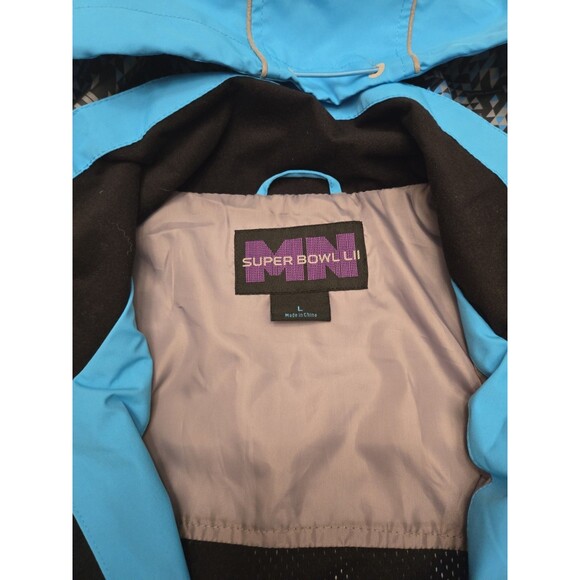 NFL Super Bowl LII Media Parka Blue Minnesota Vikings Football Coat Size Small L - Picture 9 of 15